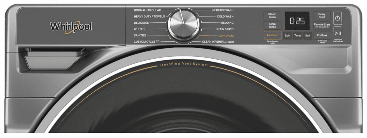 Whirlpool WFW6720RR, 27-Inch, 5.0 cu. ft. Smart Front Load Washer, FreshFlow Vent System, Silver image 5