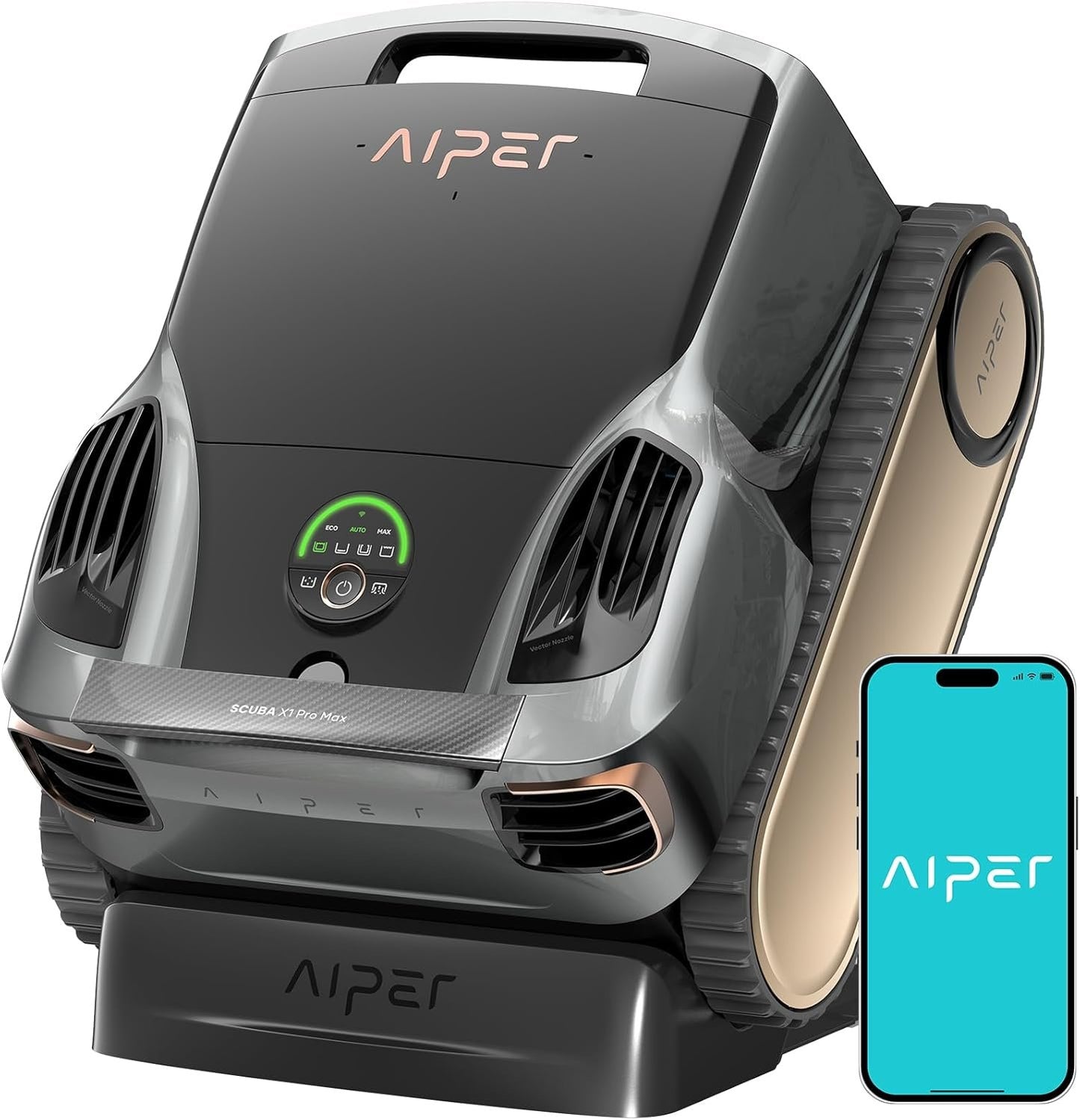 Aiper Scuba X1 Pro Max Robotic Pool Cleaner – All-in-One Smart Vacuum with Pool Mapping, Adaptive Path, 8500 GPH Power, Surface Parking & Filtration for Inground Pools image 0