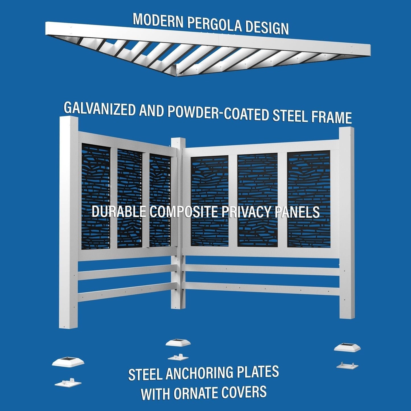 Richmond Modern Steel Cabana Pergola image 10