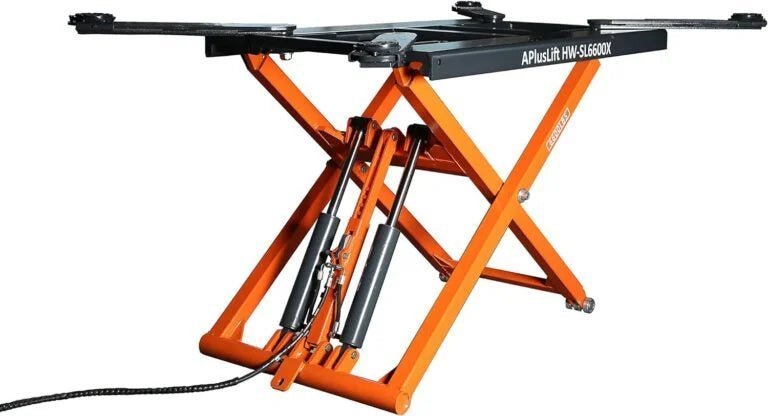 APlusLift 6600LB Portable Mid-Rise Scissor Lift 110V Power HW-SL6600X image 0