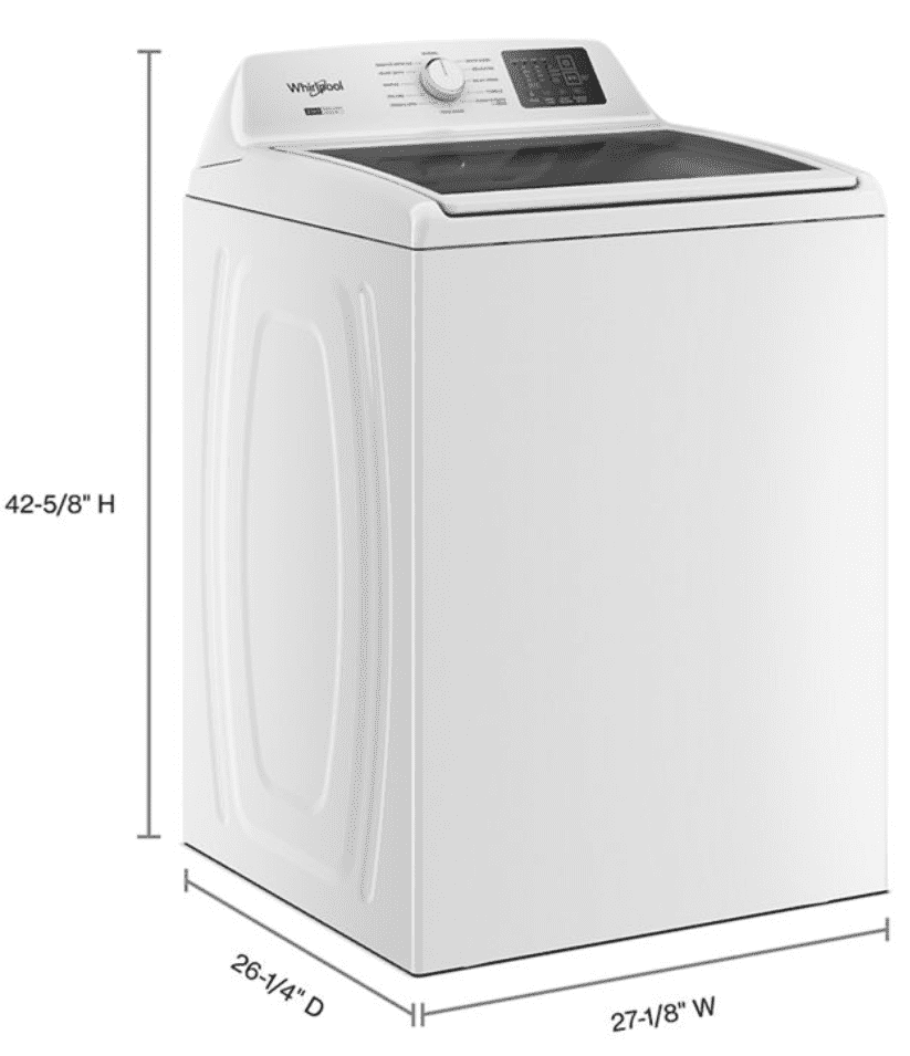 Whirlpool WTW4307SW 4.2–4.3 Cu. Ft. Top Load Washer with 2-in-1 Removable Agitator, Soft Close Glass Lid, White image 4