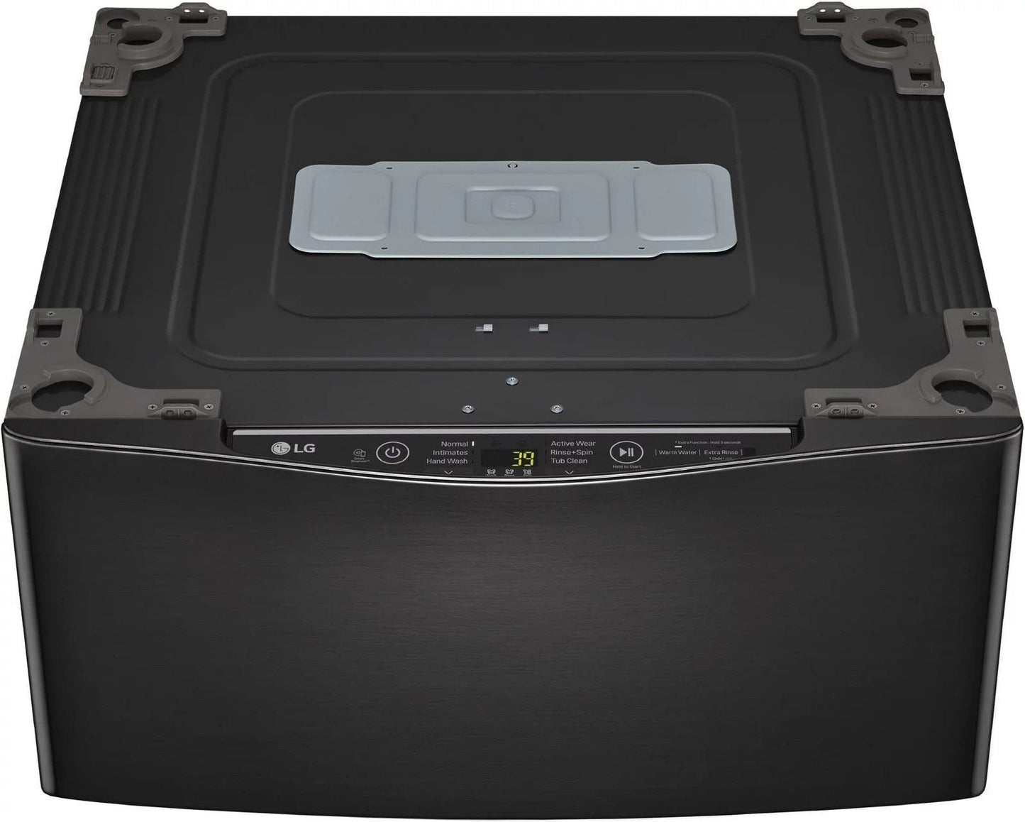 LG – SideKick 1.0 Cu. Ft. High-Efficiency Smart Top Load Pedestal Washer with 3-Motion Technology – Black steel image 0