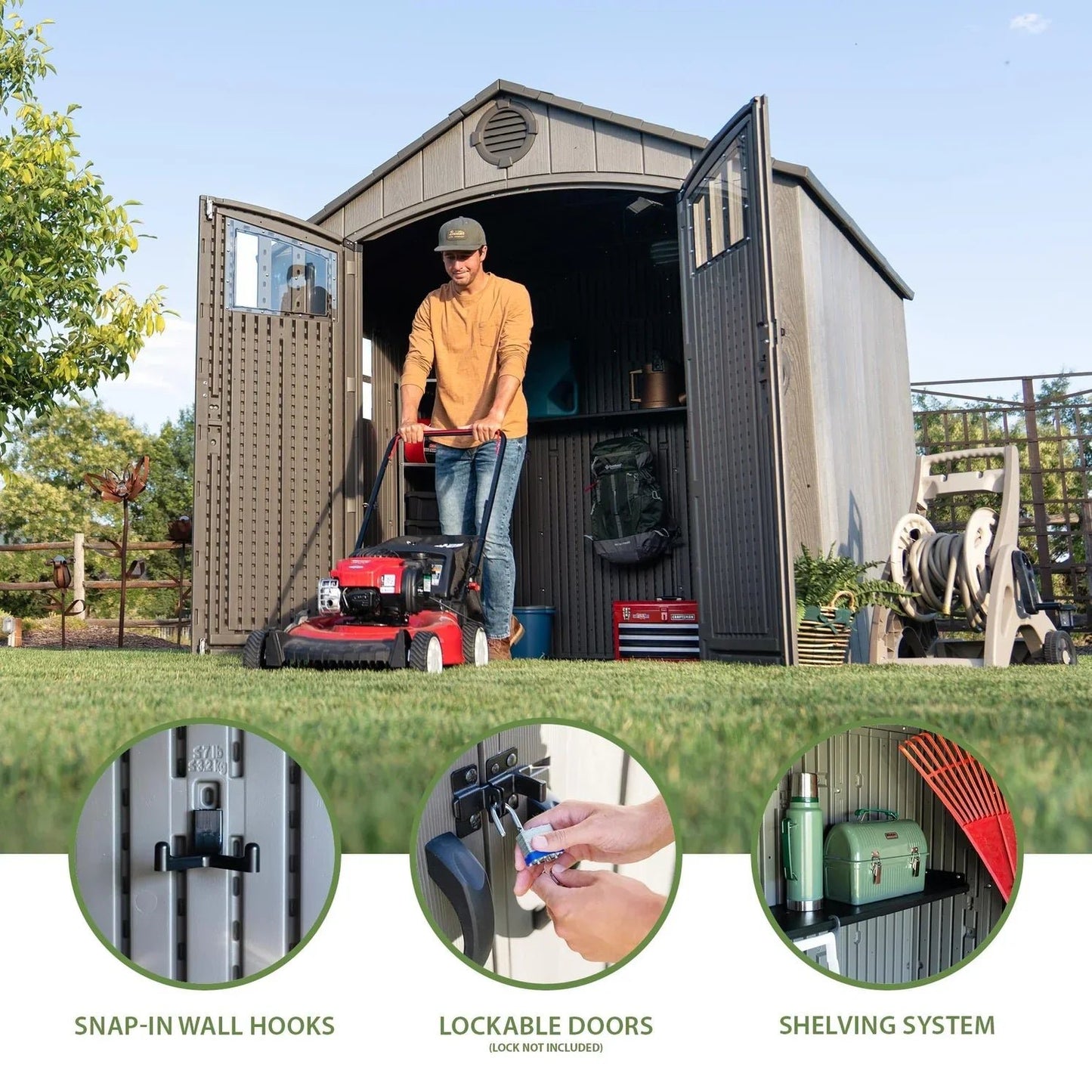 Lifetime 8 Ft x 7.5 Ft Outdoor Storage Shed image 26