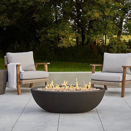 Real Flame 48.25 in. x 28.25 in. Riverside Oval Propane Gas Fire Bowl, Shale image 5