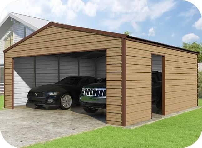 24x24x9 VersaTube Frontier Steel Garage Kit With Installation image 0