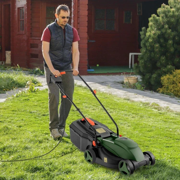 Powerful 12-AMP Electric Lawn Mower, 13.5 Inch Adjustable Cutting Width image 1