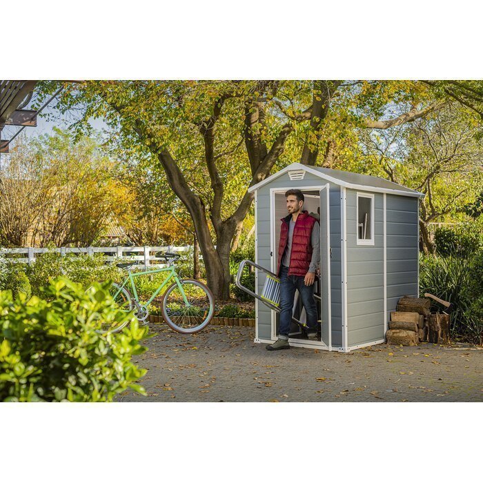 Keter Manor 4 ft. W x 6 ft. D Vertical Resin Outdoor Storage Shed Ideal For Patio image 16