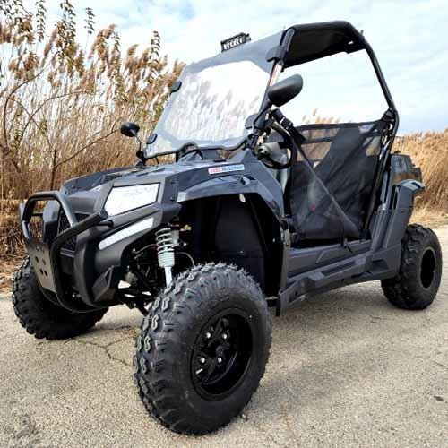 200cc Highlander UTV Fuel Injected Utility Vehicle Gas Golf Cart Alternate Fully Loaded – YK200U – BLACK image 0