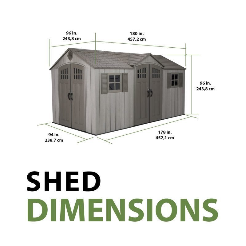 15 Ft. x 8 Ft. High-Density Polyethylene (Plastic) Steel Reinforced Outdoor Storage Shed image 6