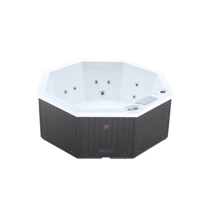 Canadian Spa Co Muskoka 5 – Person 14 – Jet Acrylic Round Plug and Play Hot Tub with Ozonator in Brown image 2
