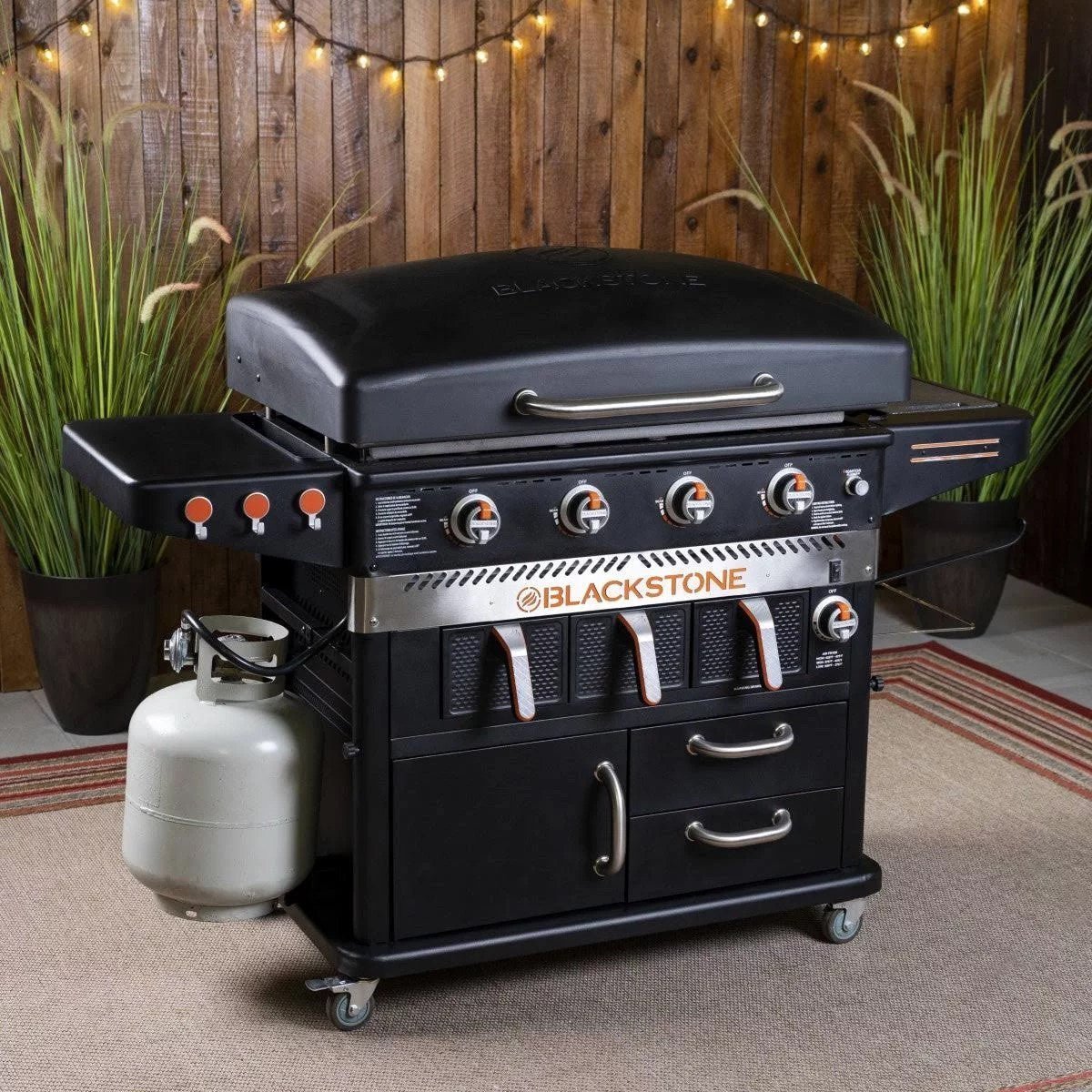 BLACKSTONE 36-Inch 4 Burner Gas Griddle with Dual Air Fryer Drawers – Model 1923 Black image 9
