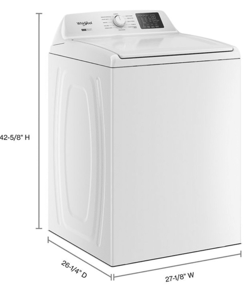Whirlpool WTW4107SW 4.2 – 4.3 Cu. Ft Top Load Washer with 2-in-1 Removable Agitator, White image 6