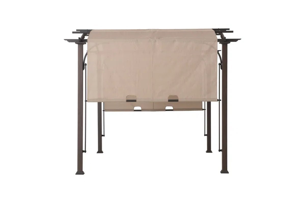 Pergola, Outdoor Steel Arched Pergola with Adjustable Canopy image 6
