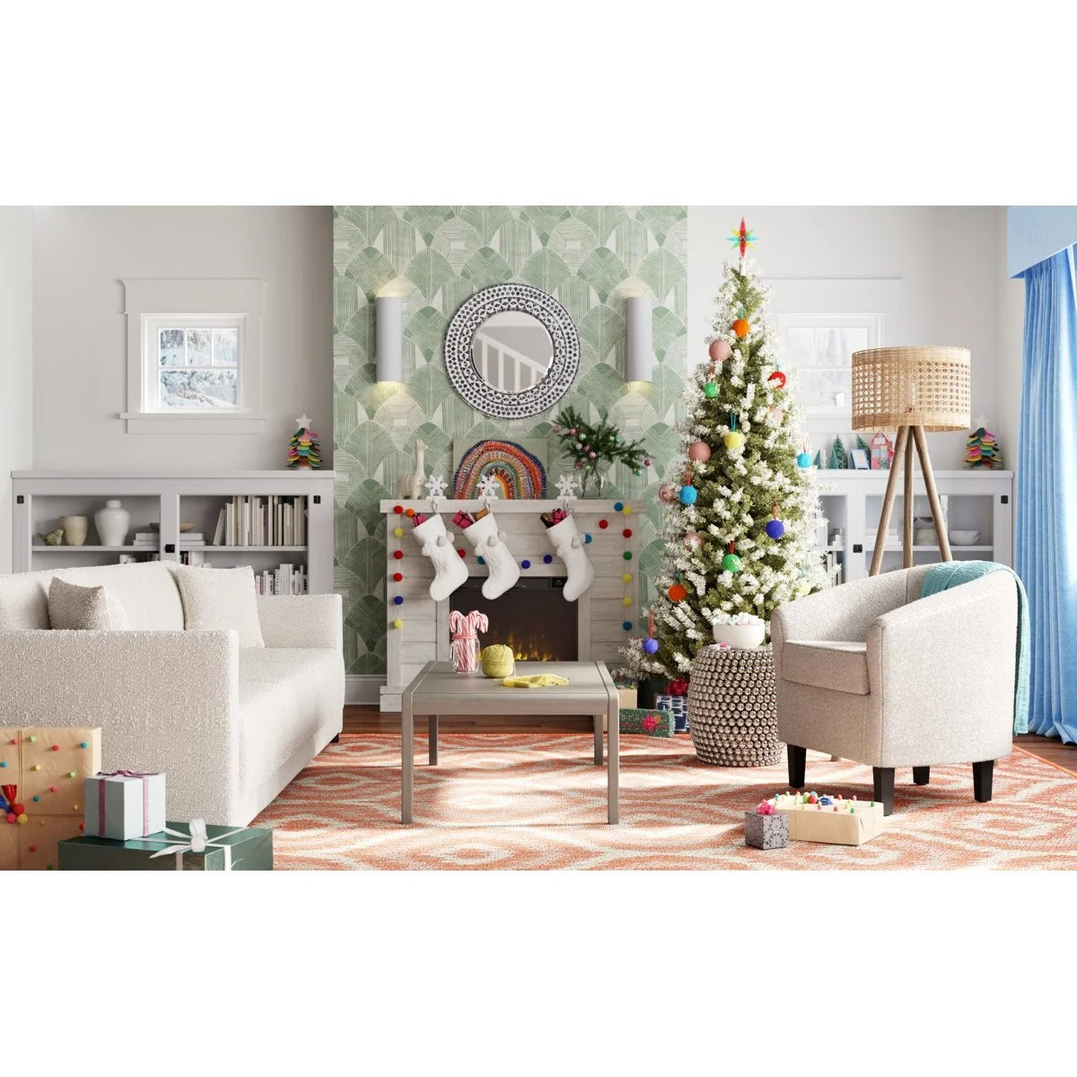 Alaya Wall Mounted Electric Fireplace Sand & Stable Finish image 2
