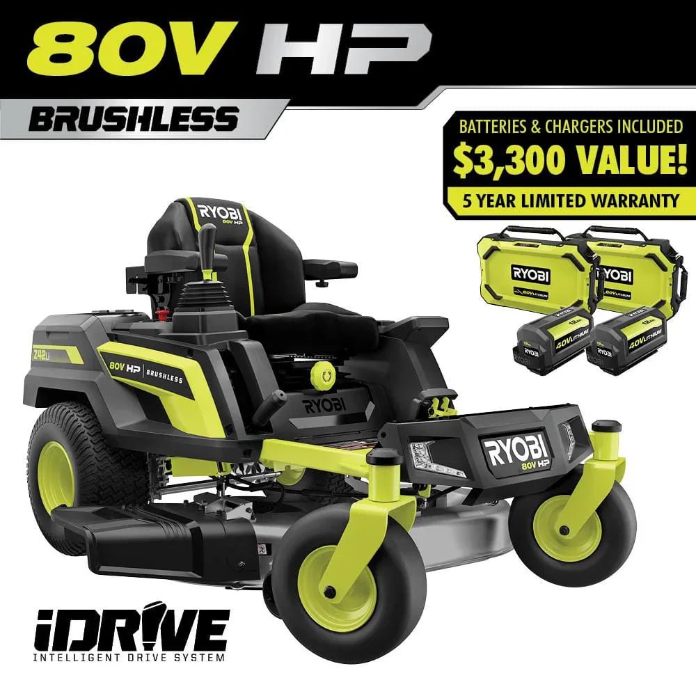RYOBI 80V HP Brushless 42 in. Battery Electric Cordless Zero Turn Riding Mower Batteries and Charger 80V Batteries 40V image 15