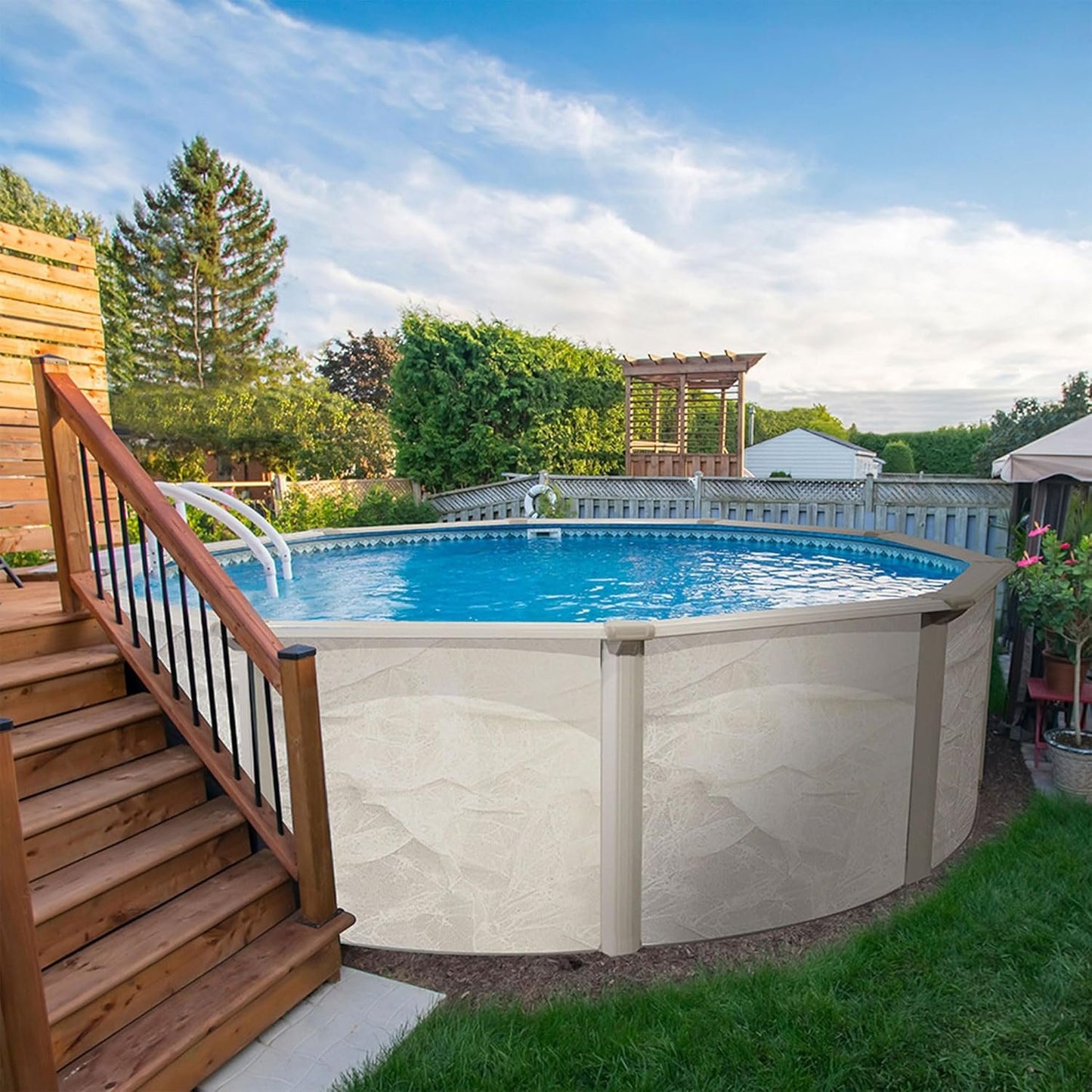 Aquarian 21ft x 52in Round Steel-Frame Above Ground Swimming Pool – Phoenix Series, DIY Outdoor Backyard Pool image 3