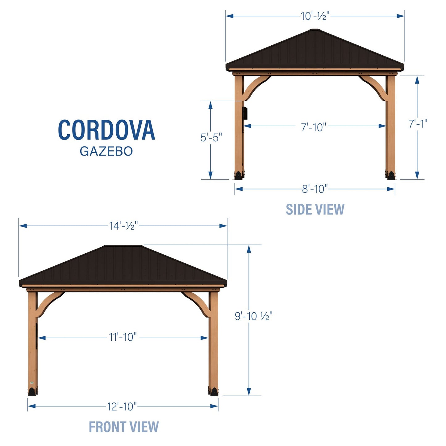 Cordova 14×10 Outdoor Gazebo with Steel Frame and Weather-Resistant Canopy image 1