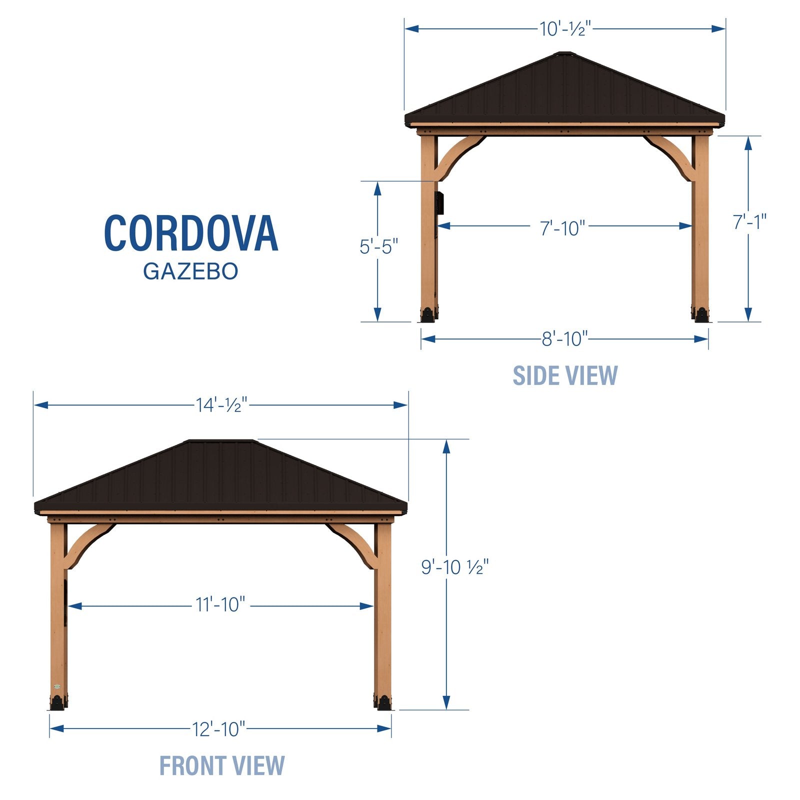 Cordova 14×10 Outdoor Gazebo with Steel Frame and Weather-Resistant Canopy image 1