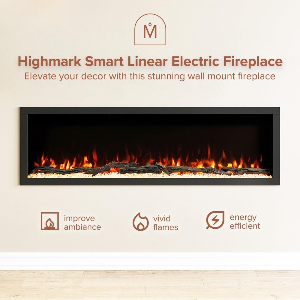 Modern Ember Highmark 60-Inch Smart Linear Electric Fireplace, WiFi & 10-Color Flames image 49