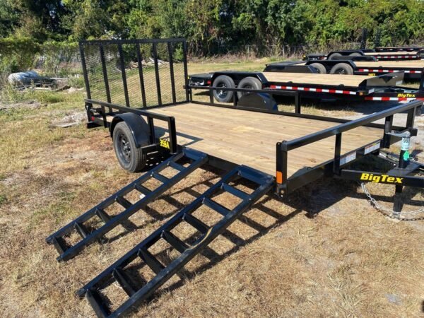 Big Tex 35SA-14BKRSX Single Axle ATV Trailer 83″x14′ Black image 1