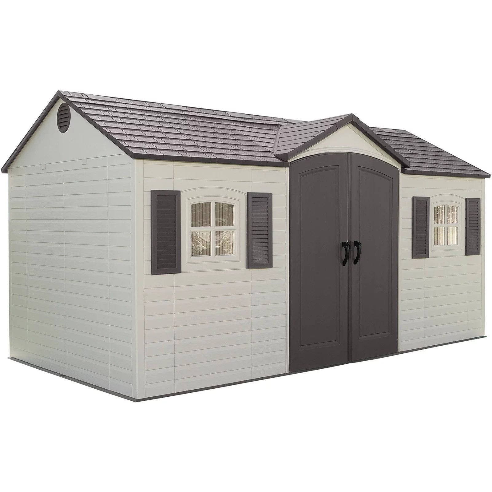 Lifetime 15 ft. x 8 ft. Outdoor Garden Storage Shed with Double Doors & Skylights image 0