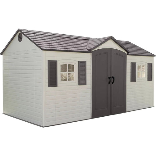 Lifetime 15 ft. x 8 ft. Outdoor Garden Storage Shed with Double Doors & Skylights image 0