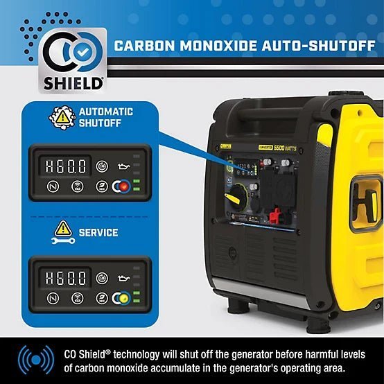 New!Champion Power Equipment 5500Watt Wireless Remote Start RV Ready Portable Inverter Generator with Quiet Technology & CO Shield image 3