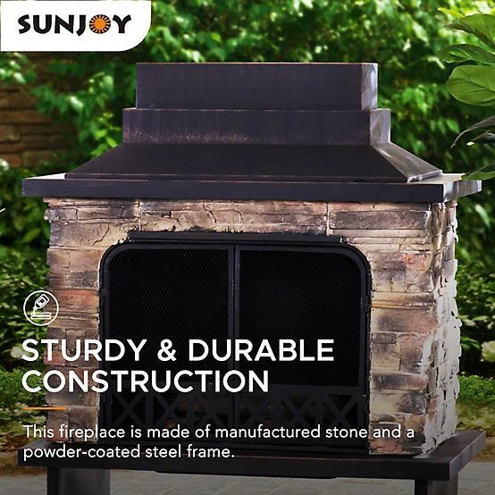 Sunjoy Canyon Wood-Burning Fireplace, Heats 2.14 sq. ft. image 2