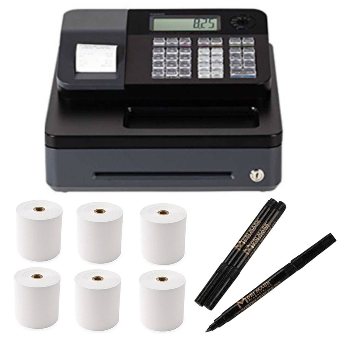 Casio Electronic Cash Register PCRT273 w/ Counterfeit Detector Pen & Paper image 0