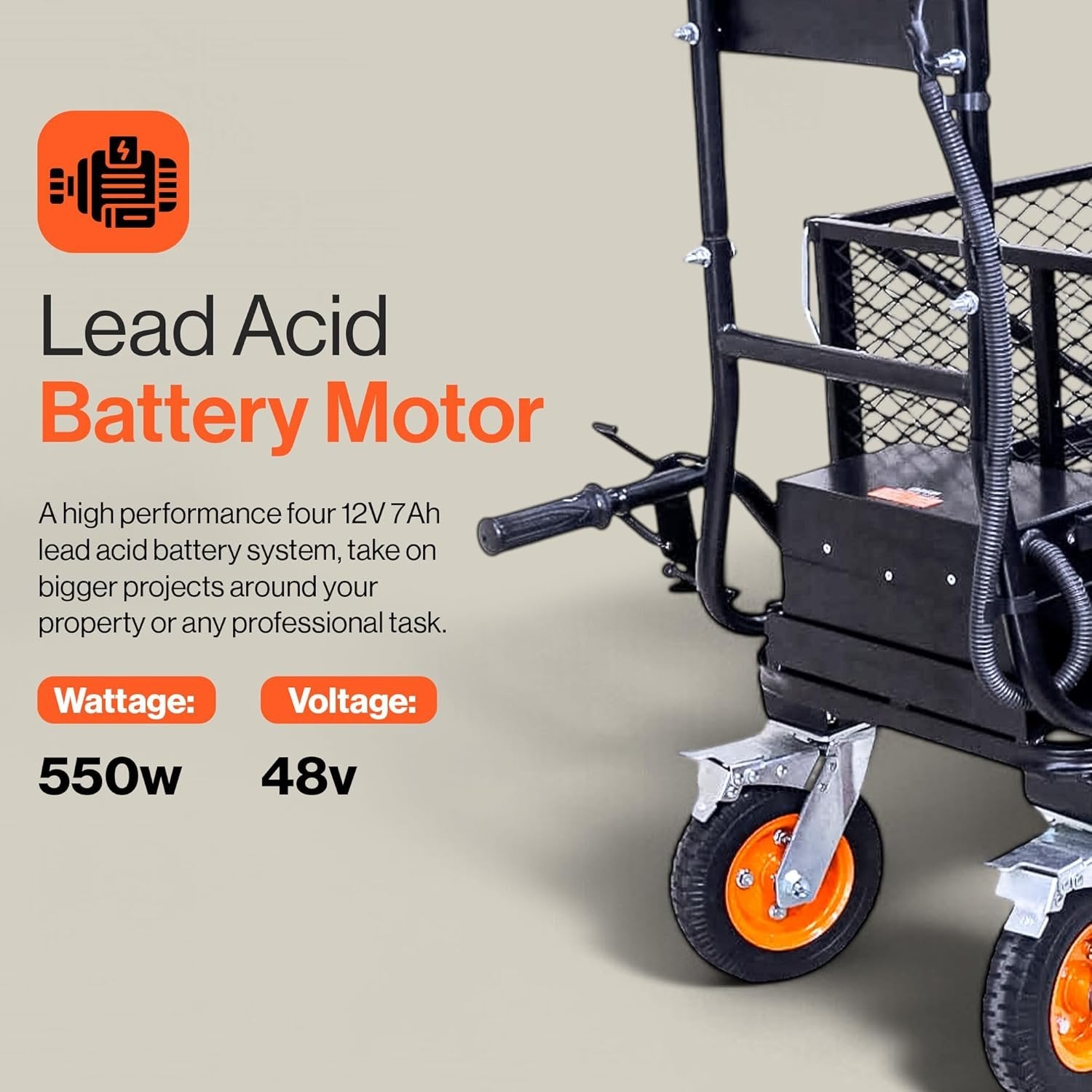SuperHandy 48V Electric Power Wagon Utility Cart, 660 lb Load, 1000 lb Hauling Capacity image 3