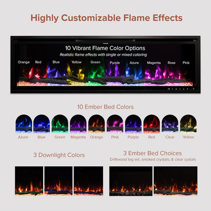 Modern Ember Highmark 60-Inch Smart Linear Electric Fireplace, WiFi & 10-Color Flames image 39
