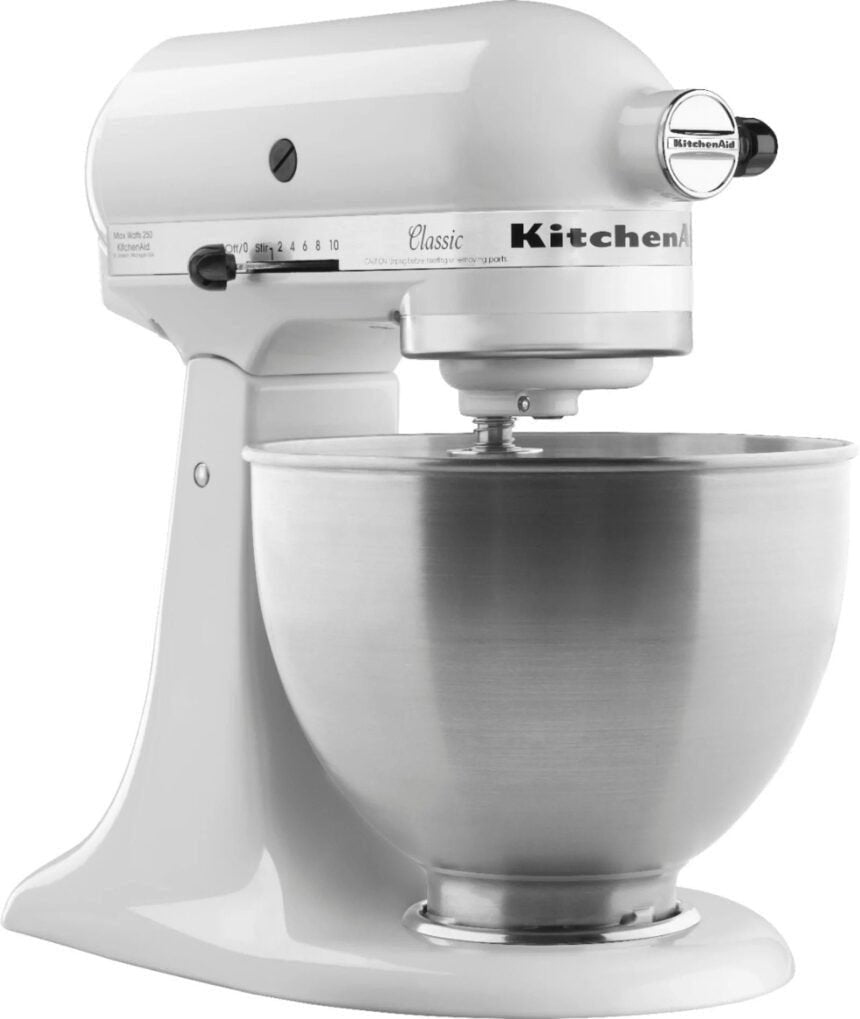KitchenAid – Classic Series 4.5 Quart Tilt-Head Stand Mixer – White image 1