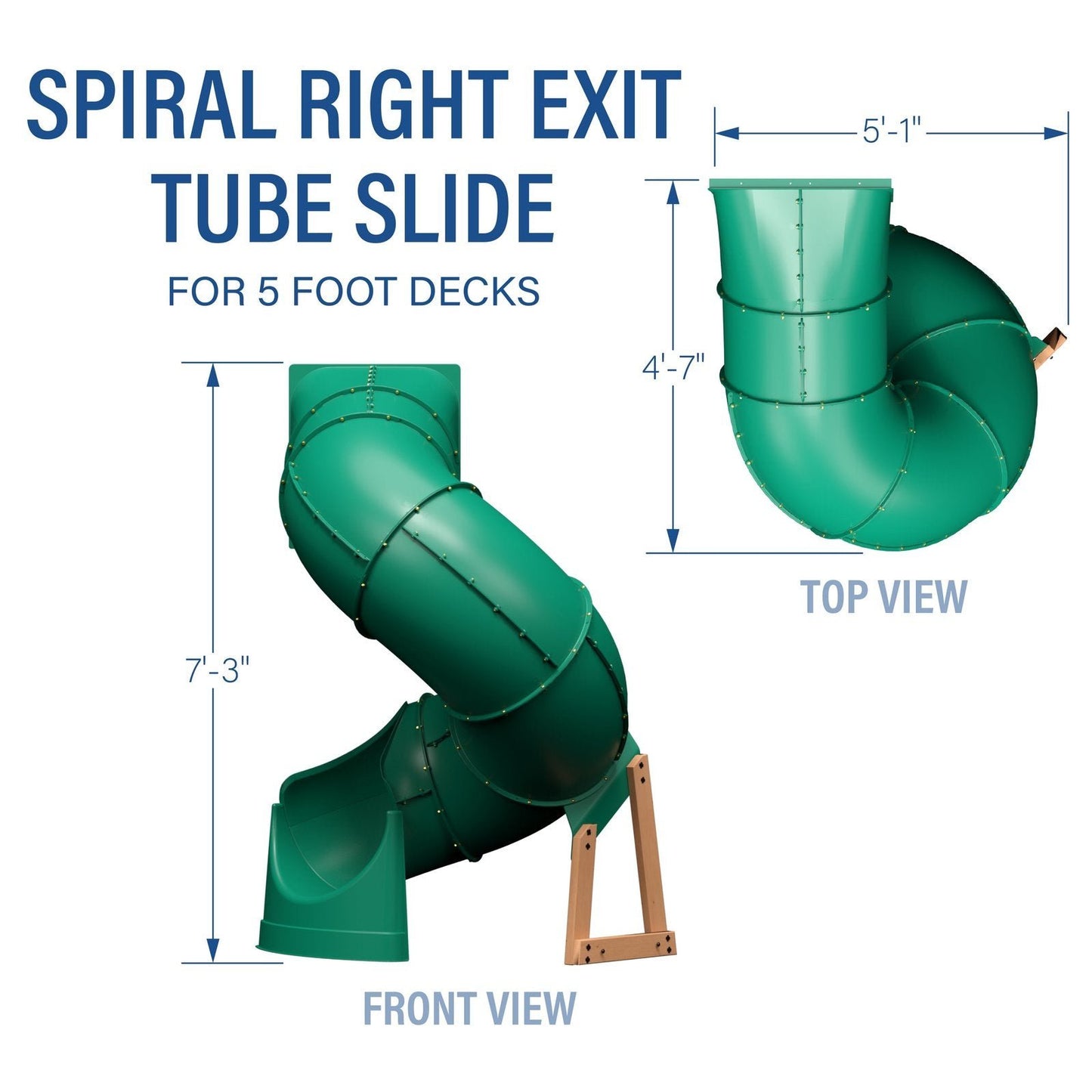 Spiral Right Exit Tube Slide for 5 Foot Decks image 2