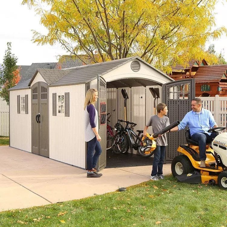 Lifetime 20′ x 8′ Outdoor Storage Shed Building Brown image 3