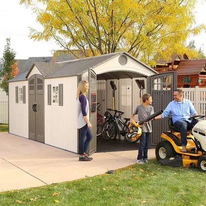 Lifetime 20′ x 8′ Outdoor Storage Shed Building Brown image 3