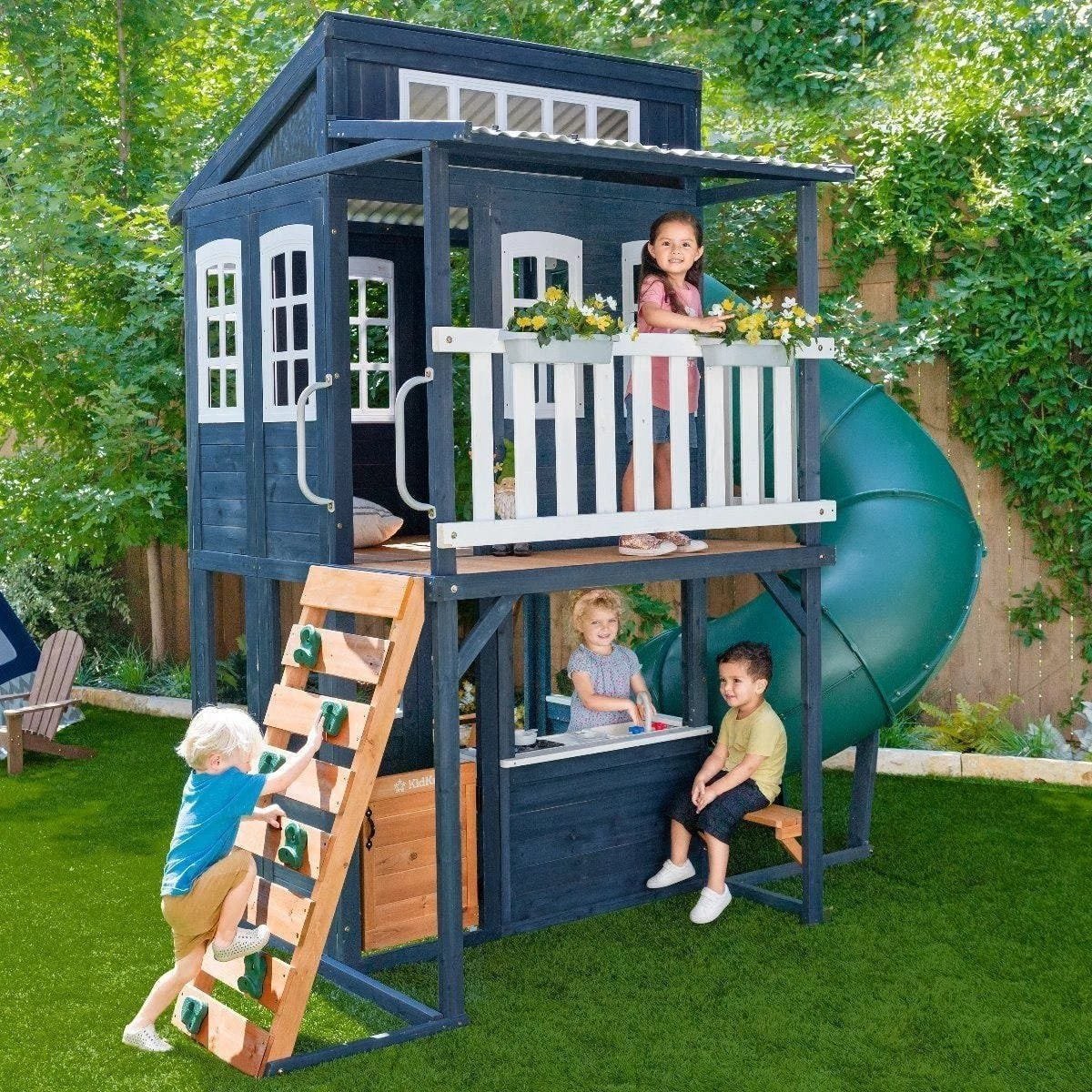 Backyard Discovery Skyfort III Cedar Swing Set w/ Tube Slide – DIY image 13
