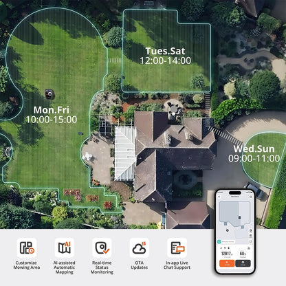 Segway Navimow i105N Robot Lawn Mower, AI Mapping, Perimeter Wire-Free, App Control image 4