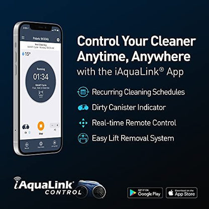 Polaris 9650iQ Sport Robotic Cleaner, Automatic Vacuum for InGround Pools up to 60ft, Smart App, WiFi, Amazon Alexa, 70ft Swivel Cable w/Strong Suction & Easy Access Filter Canister image 3