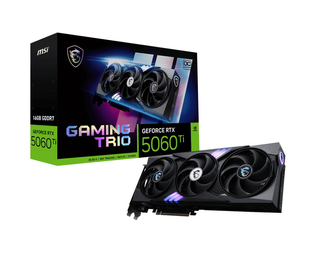 MSI GeForce RTX 5060 Ti 16G GAMING TRIO OC Graphics Card, 16GB GDDR7, DPx3, HDMIx1, DLSS 4 image 0