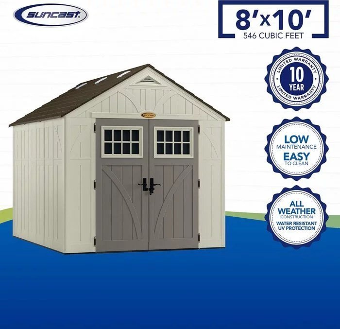 Suncast Tremont 8×10 BMS8100 Outdoor Resin Storage Shed image 1