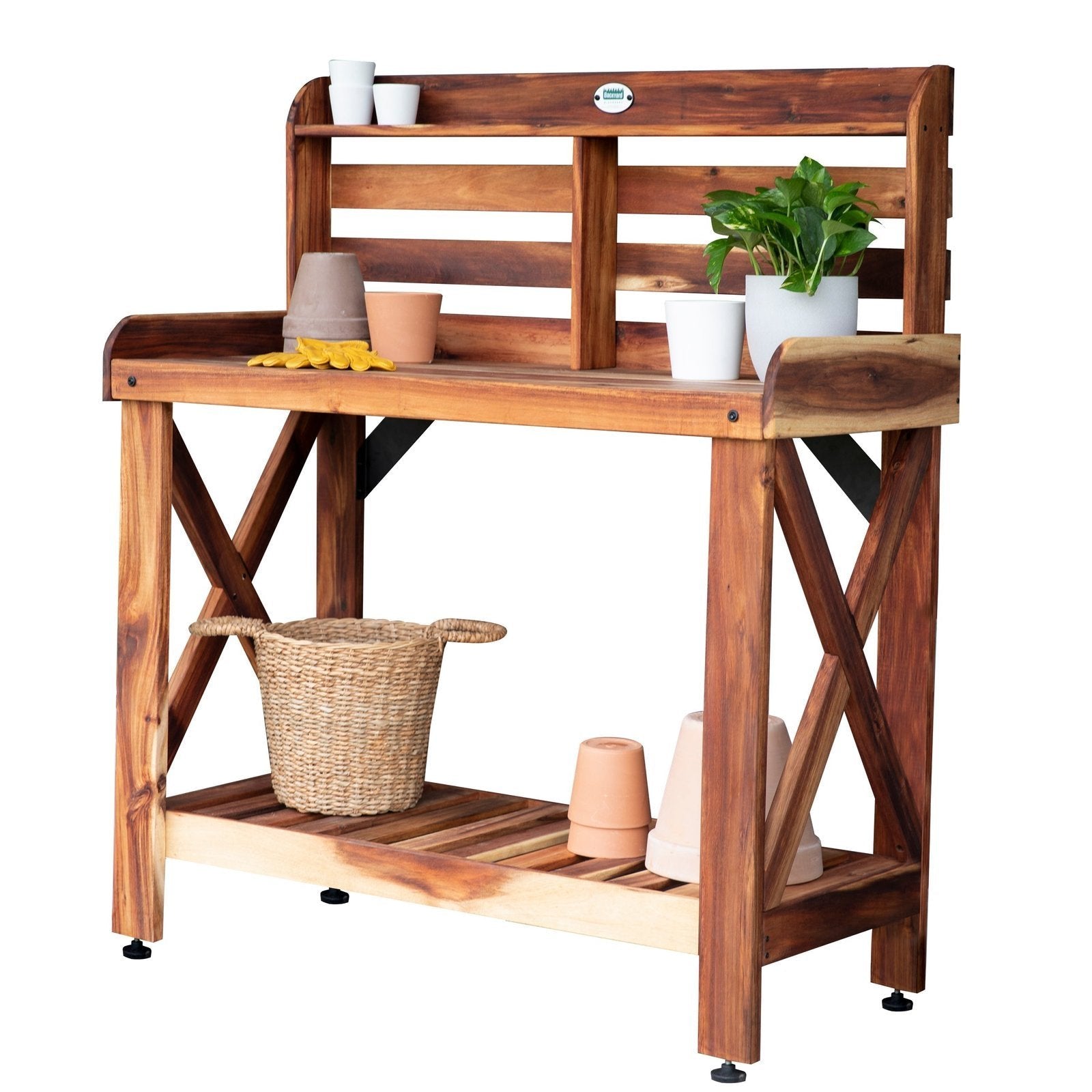 Potting Table/Bench/Serving Bar – Acacia Wood image 1