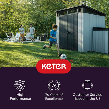Keter Manor 4×6 Resin Outdoor Storage Shed Kit-Perfect to Store Patio Furniture, Garden Tools Bike Accessories, Beach Chairs and Lawn Mower, Grey & White image 10