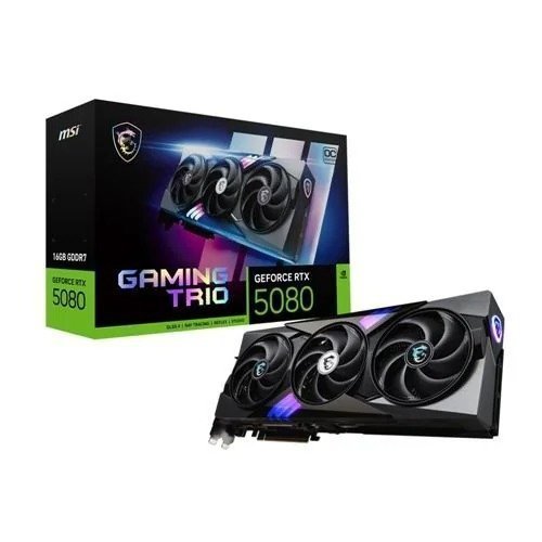 MSI NVIDIA GeForce RTX 5080 GAMING TRIO Overclocked Triple Fan 16GB GDDR7 PCIe 5.0 Graphics Card image 0
