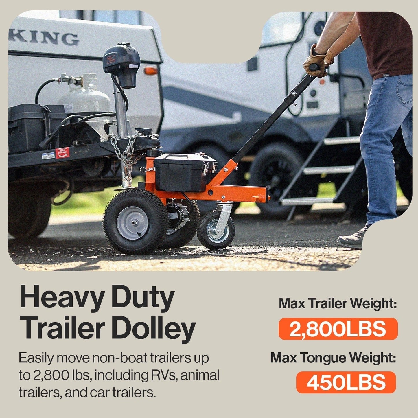 SuperHandy 2800-lb Capacity 3-Wheel Orange Steel Dolly GUO041 image 4