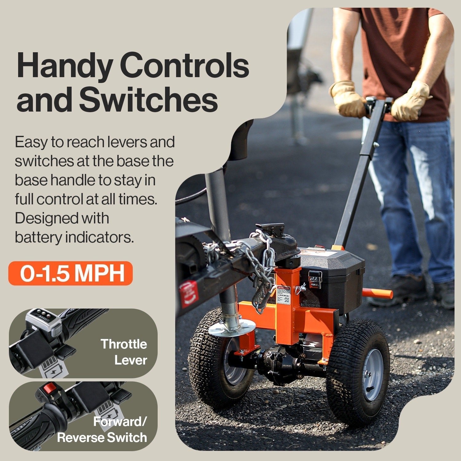 SuperHandy 2800-lb Capacity 3-Wheel Orange Steel Dolly GUO041 image 3
