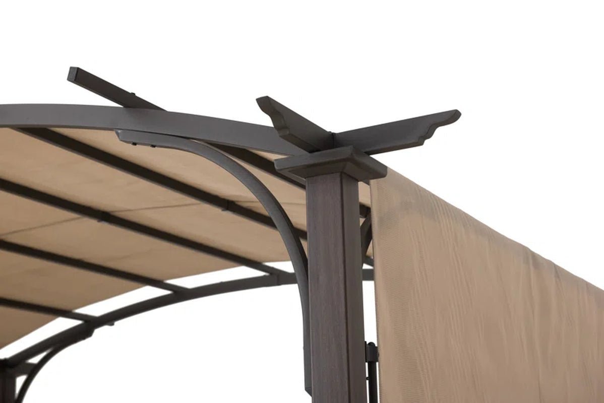 Pergola, Outdoor Steel Arched Pergola with Adjustable Canopy image 5