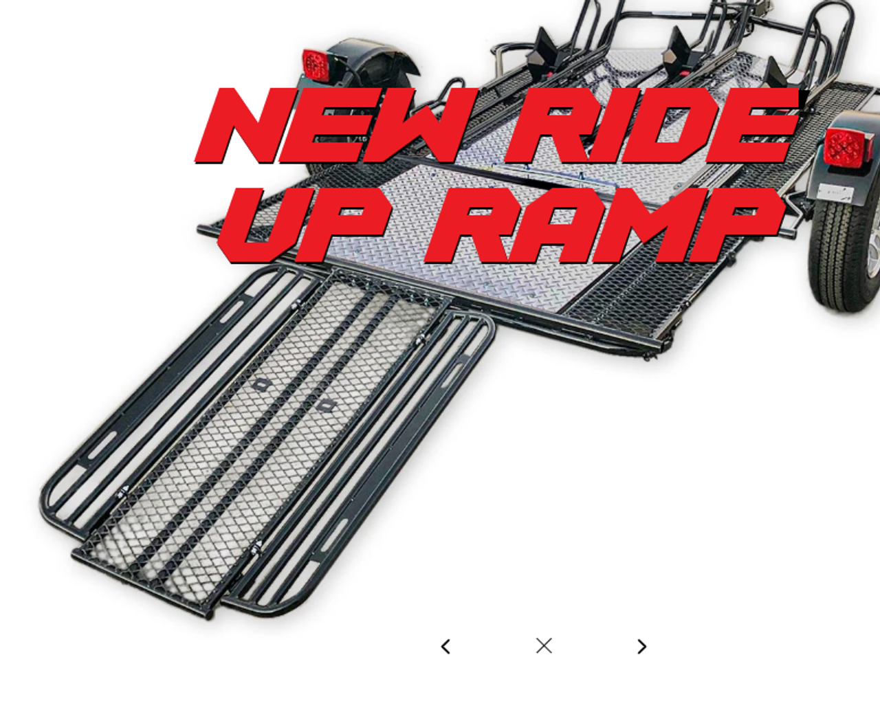 Stand, Store or Roll Ride-Up 3-Rail Motorcycle Trailer image 3