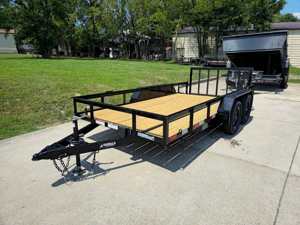6’4″ x 14 Utility Trailer Powder Coated Dovetail (2) 3500 Axles 7k GVWR image 2