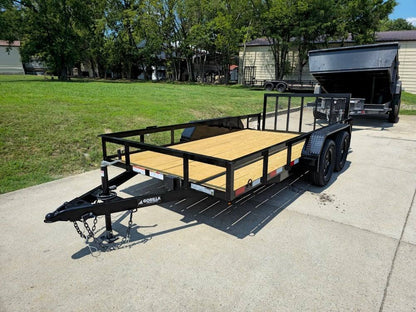 6’4″ x 14 Utility Trailer Powder Coated Dovetail (2) 3500 Axles 7k GVWR image 2
