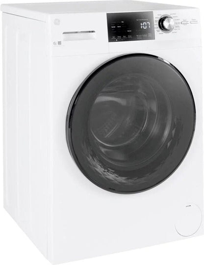 GE – 2.4 Cu. Ft. High Efficiency Stackable Front Load Washer with Steam and Sanitize – White image 2
